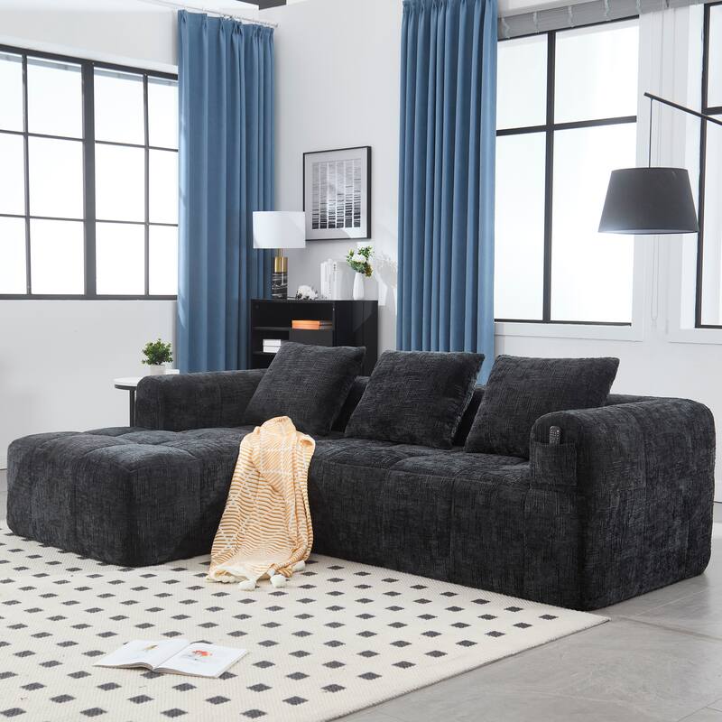 Chenille Fabric Modular L Shaped Sectional Sofa,Free Combination