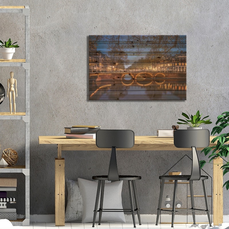 Amsterdam Lights, Amsterdam, The Netherlands Print On Wood by Jim Nilsen - Multi-Color