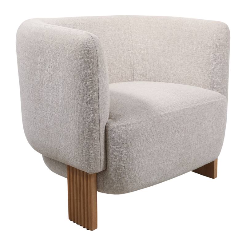 Compact Barrel Accent Chair with Curved Back - 32.25"