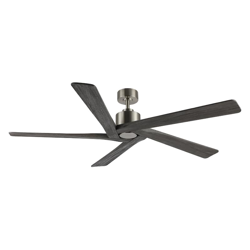 WINGBO 64 Inch DC Motor Indoor Ceiling Fan without Lights - N/A - Brushed Nickel & Gray