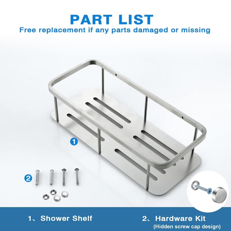 Stainless Steel Bathroom Organizer Basket Shower Caddy Shelf Basket