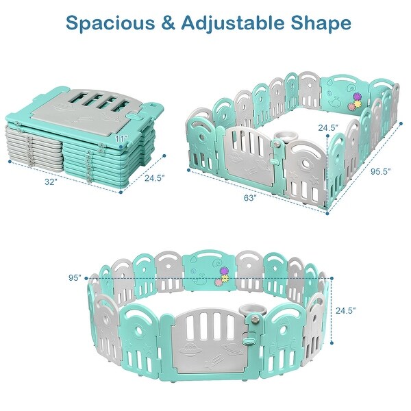 costway 20 panel playpen