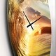 preview thumbnail 3 of 7, Designart 'Colored Ocean Waves Falling Down V' Modern Seashore Wall CLock