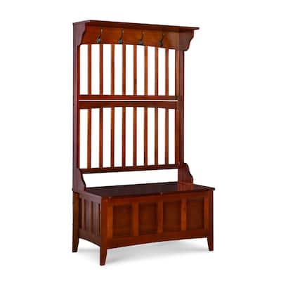 Storage Hall Tree - 64" - Walnut Brown