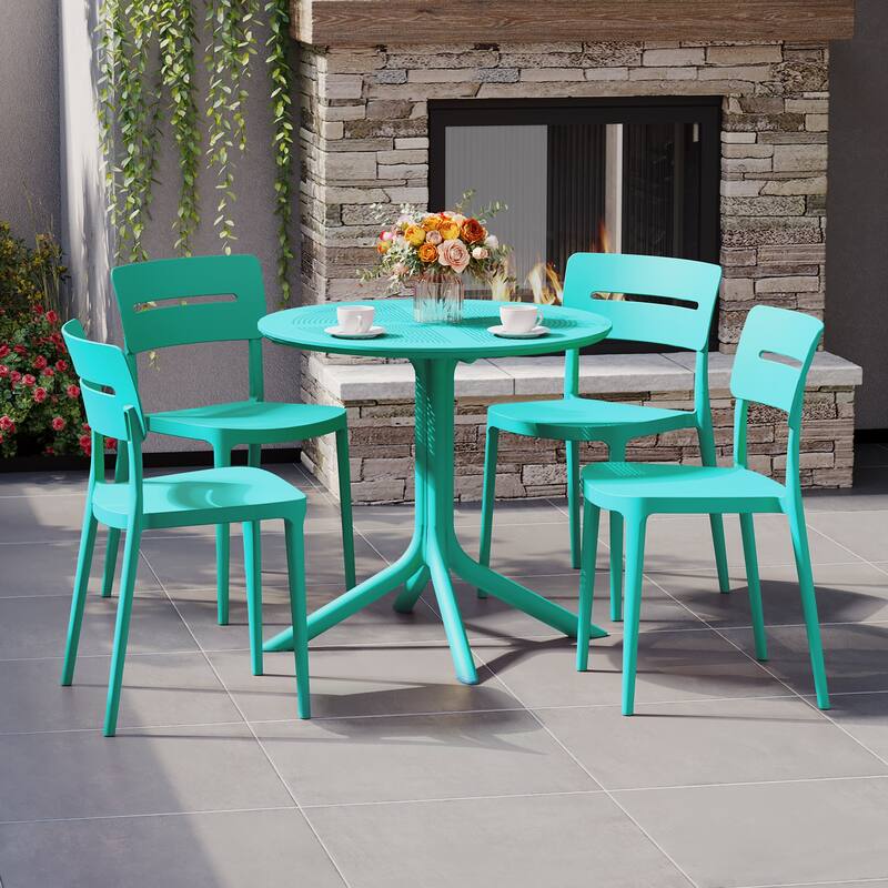 Frond and Form 4-Person Outdoor Round Dining Set