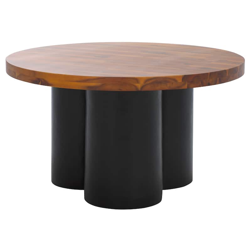 SAFAVIEH Home Benvolio Coffee Table - 30"W x 30"D x 17"H - Natural/Charcoal