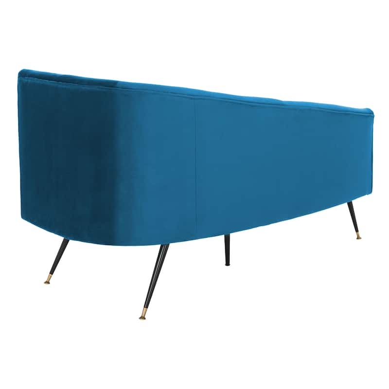 SAFAVIEH Helgrit Black/Gold Velvet Retro Glam Settee - 57.5" W x 27" D x 28" H - 58Wx27Dx28H