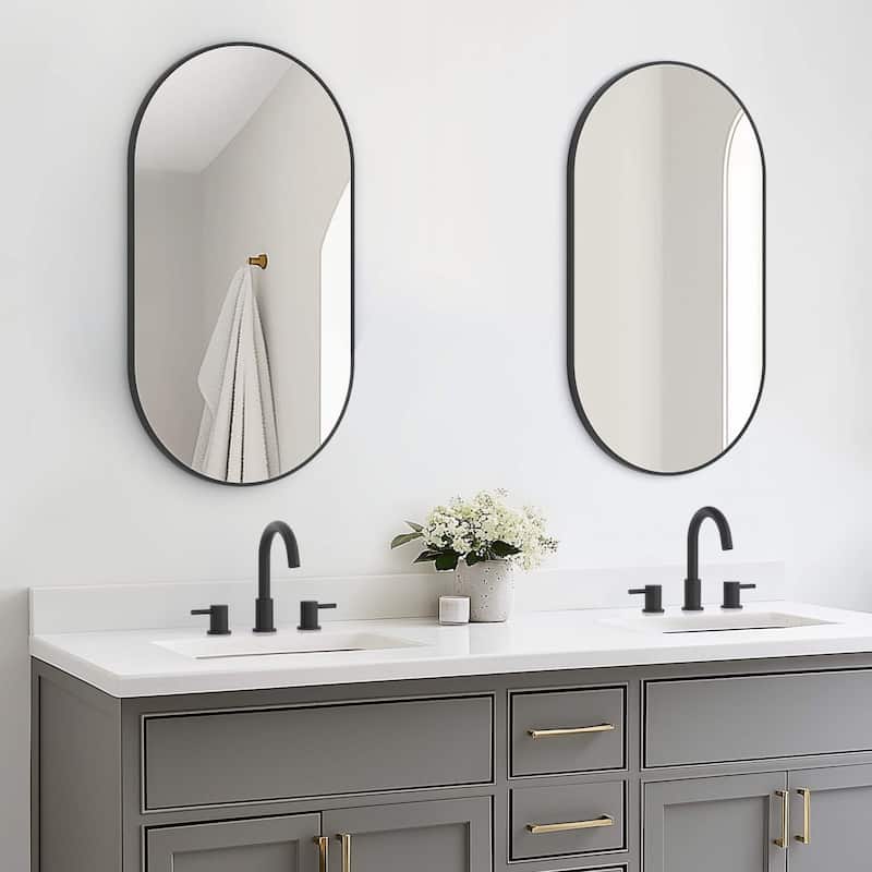 20 x 36 Inch Shatterproof Wall Mount Metal Frame Mirror