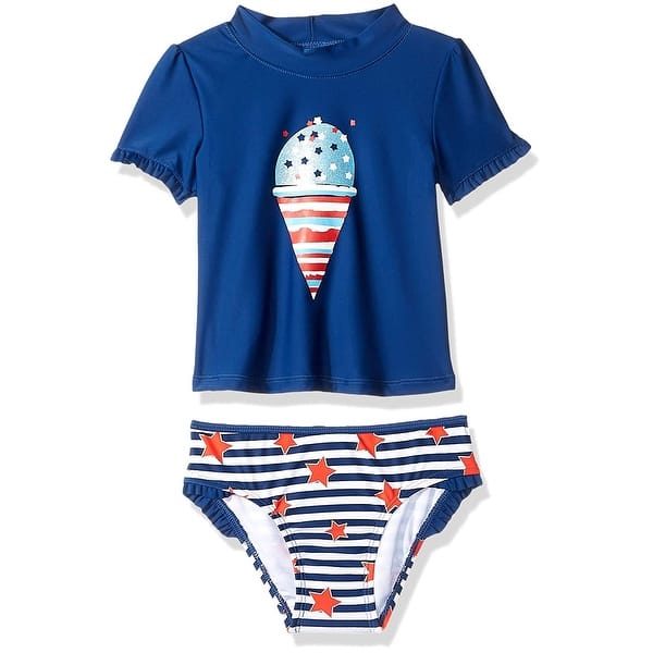 KIKO /& MAX Girls Swimsuit Set with Short Sleeve Rashguard Swim Shirt