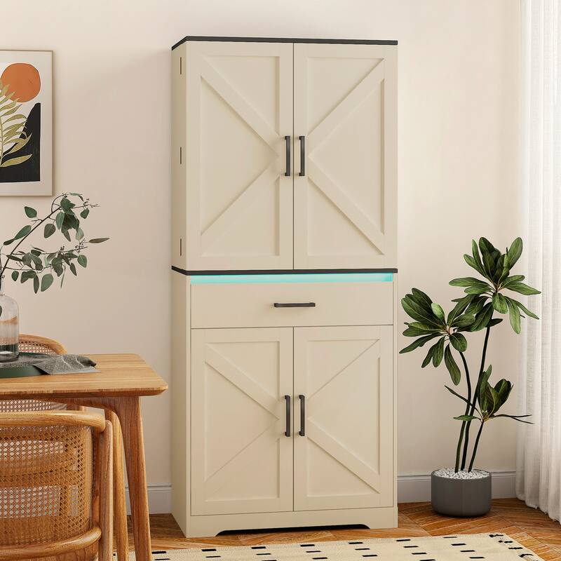 Modern Wooden Cabinet with LEDs