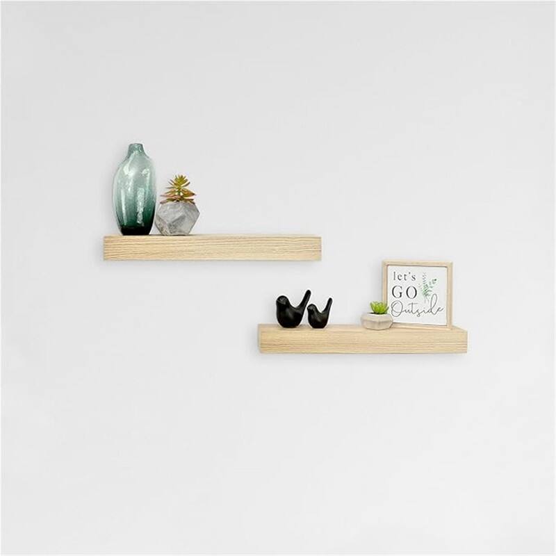 Natural Woodgrain Floating Shelves, 18 Inch x 4 Inch, Set of 2, 18 x 4 - 4"D x 18"W x 2"H - Natural