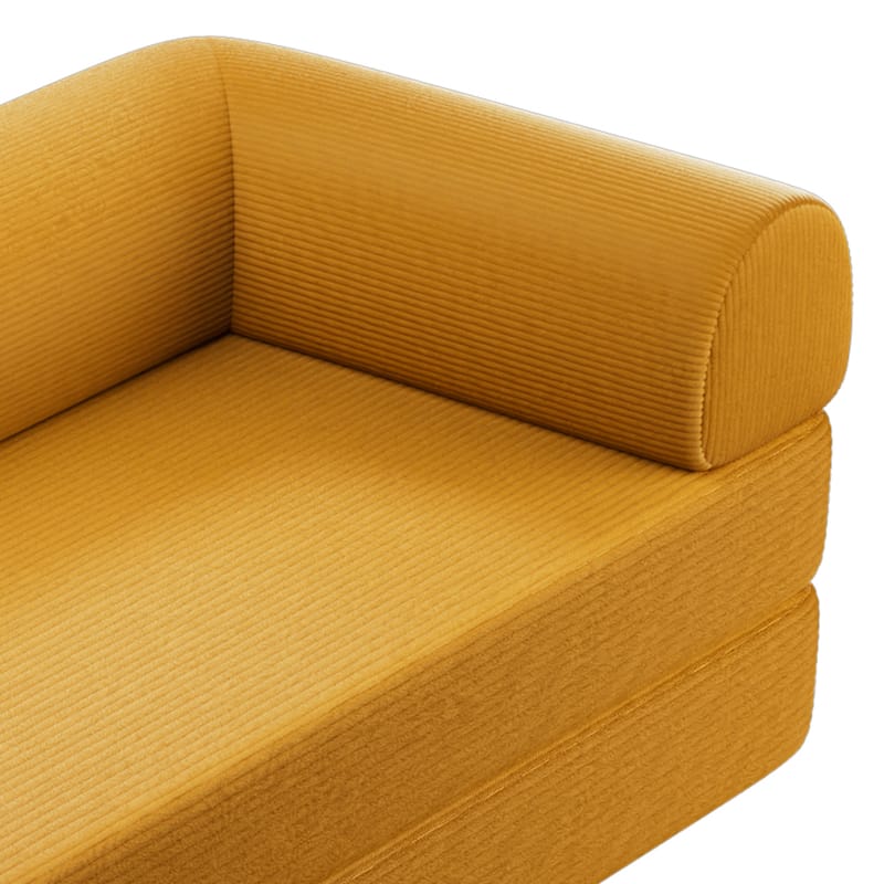 79" Contemporary Corduroy Module Comfortable Compressed Sofa