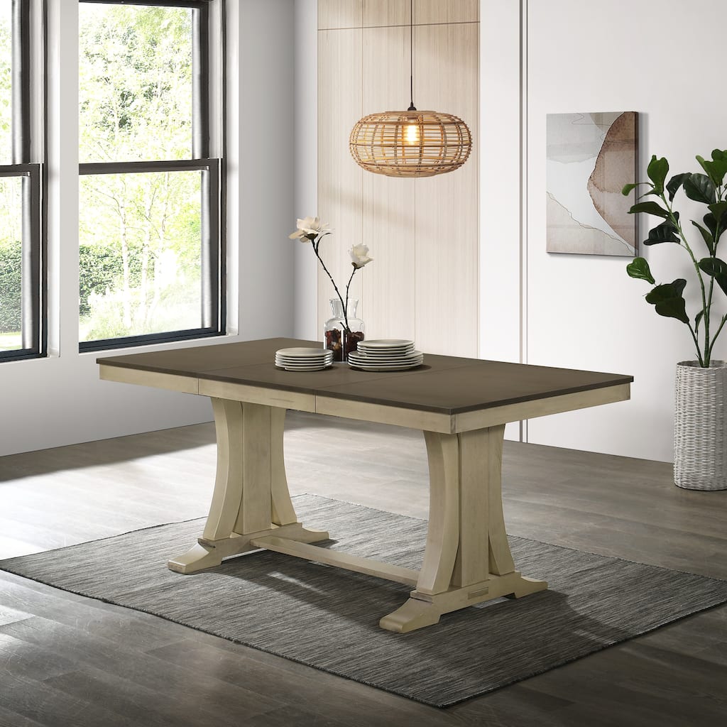 CraftPorch Elegant Farmhouse Wooden Dining Table