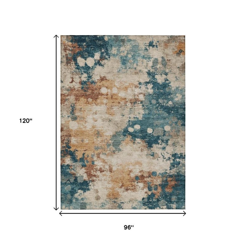 HomeRoots Abstract Transitional Rectangle Outdoor Rug
