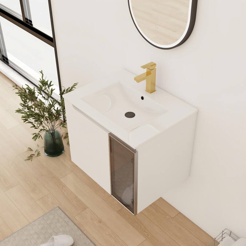 Bathroom Vanity With Sink In 24/30/36 Inch, Floating Bathroom Vanity With Soft Close Door