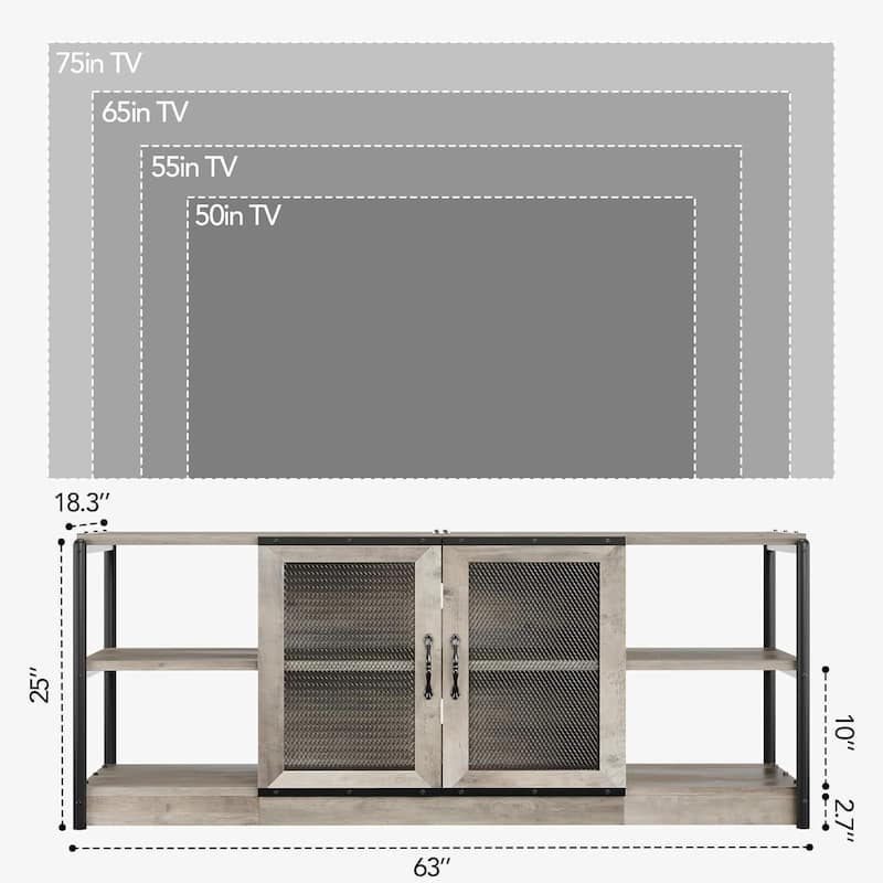 Industrial Entertainment Center TV Stand for for Living Room 65/75 inches TVs - N/A