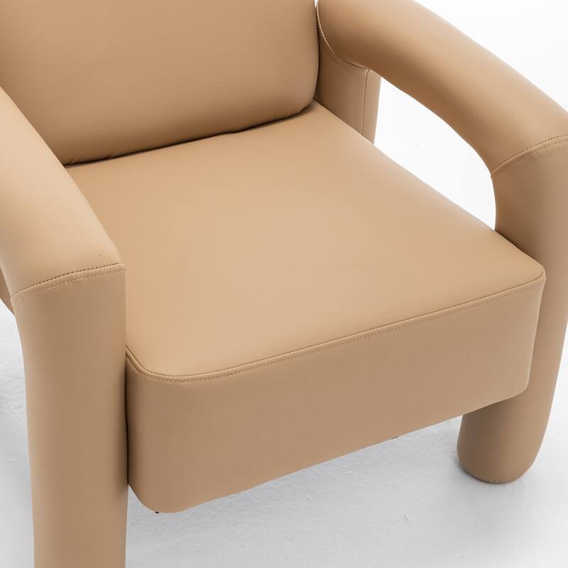 SEYNAR Modern PU Leather Accent Chair with Tubular Multifunctional Legs for Living Room Set of 2