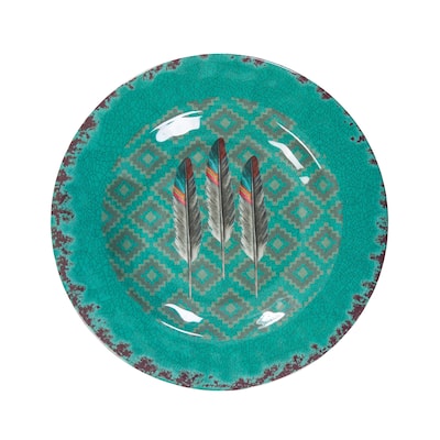 Paseo Road by HiEnd Accents Feather Design Melamine Salad Plate, 4PC
