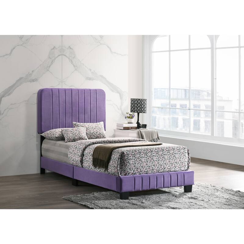 Purple Twin Bed with Contemporary Design, Compact Frame and Durable Build for Kids' Rooms, Guest Spaces or Small Bedrooms