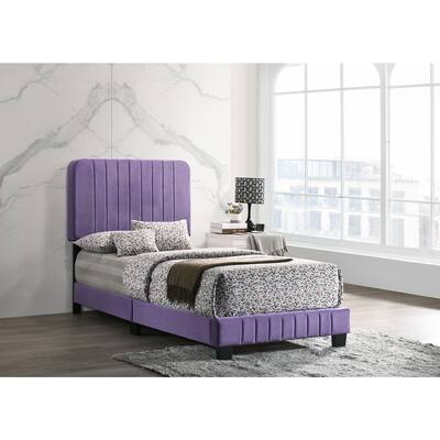 Purple Twin Bed with Contemporary Design, Compact Frame and Durable Build for Kids' Rooms, Guest Spaces or Small Bedrooms