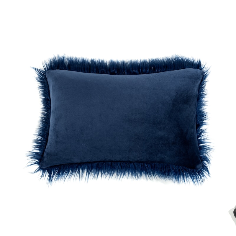 Lush Decor Mongolian Luca Faux Fur Decorative Pillow Cover