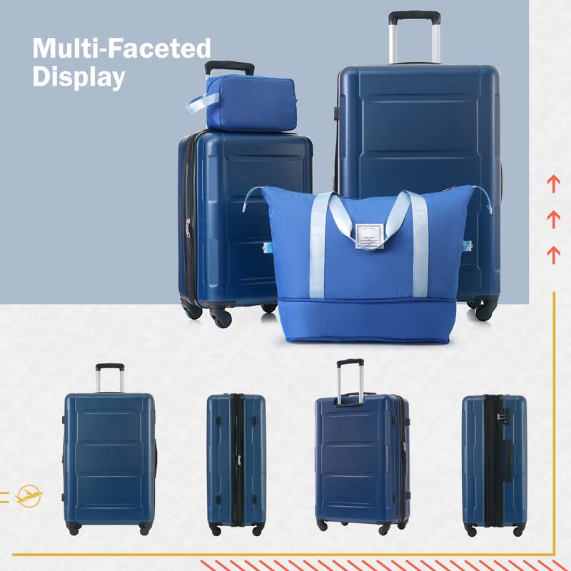2-Piece 20/24 Inch, Modern Luggage Sets, Expandable Lightweight Luggage with TSA Lock, for Boarding Travel, Blue
