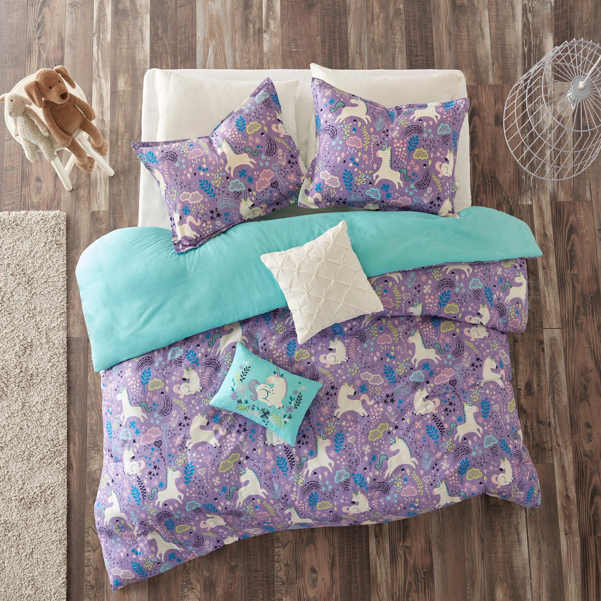Intelligent Design Kids Lola Unicorn Cotton Duvet Cover Set