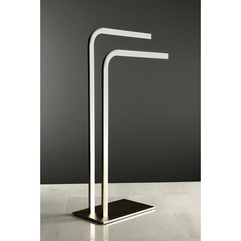 Edenscape Pedestal Dual Towel Rack in Brushed Nickel