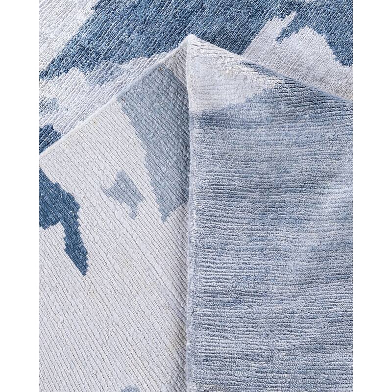 Modern One-of-a-Kind Hand-Knotted Area Rug, Gray - 9' 2" x 12' 2"