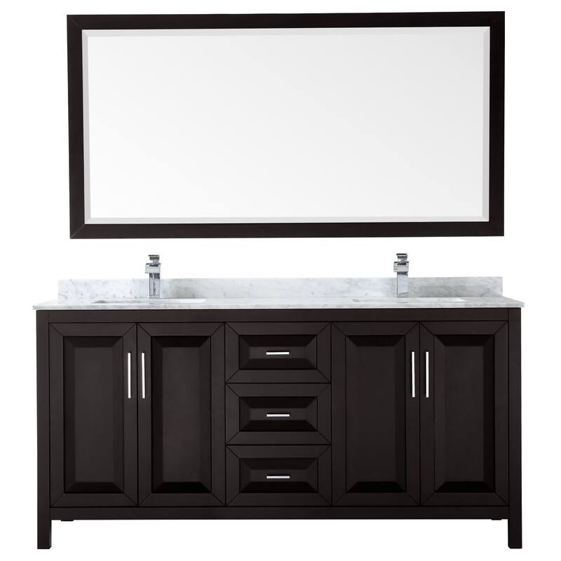 Wyndham Collection Daria 72" Free Standing Double Vanity Set with MDF