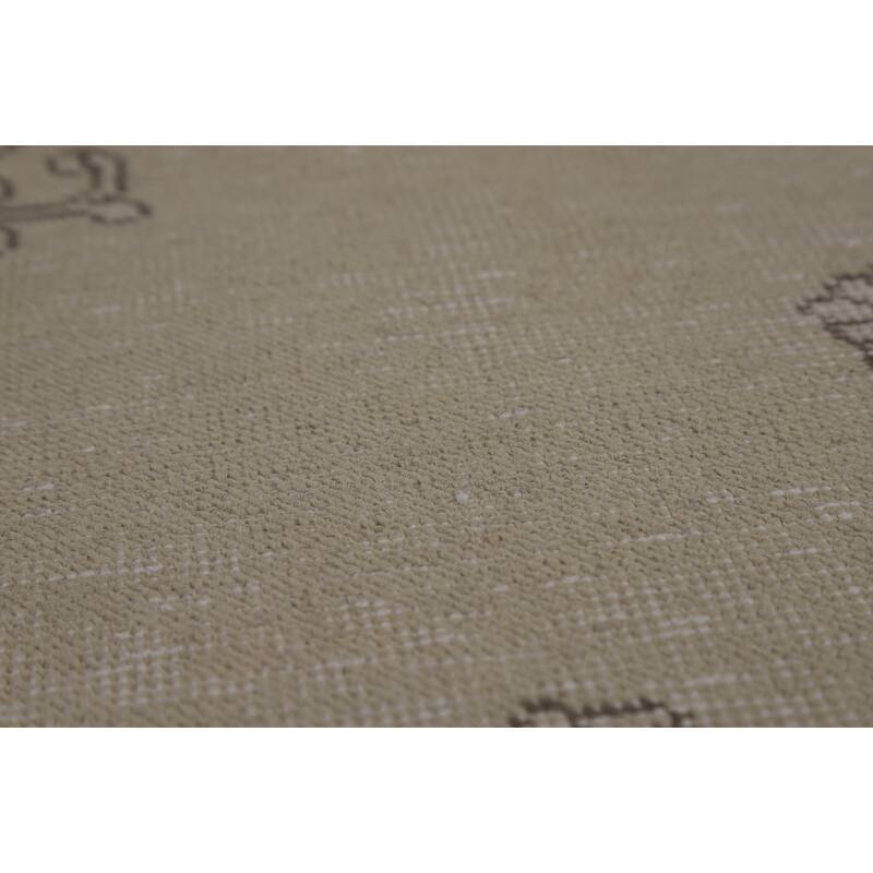 Traditional Beige Tabriz Persian Vintage Rug Handmade Wool Carpet - 9'7" x 12'6"