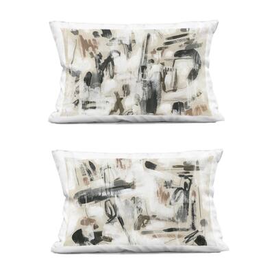 Stupell Neutral Earth Tones Abstraction Decorative Printed Throw Pillow Design by June Erica Vess (Set of 2)