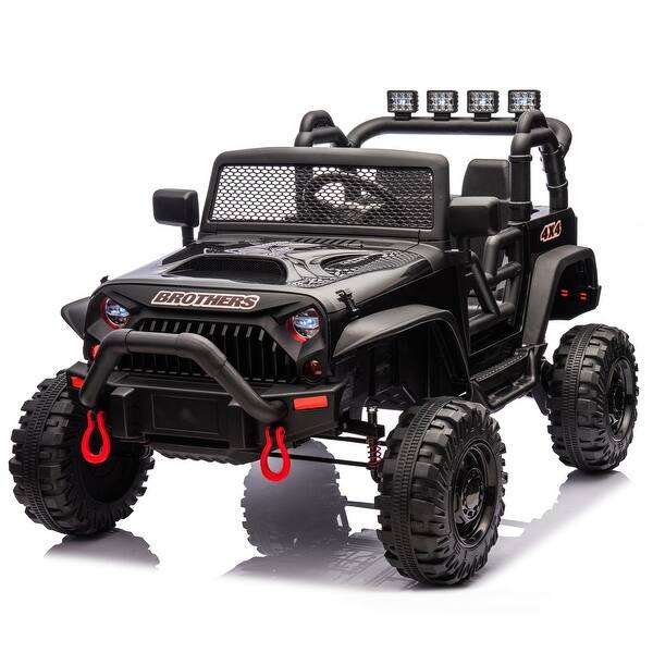 slide 2 of 72, High-Speed 24V Ride-On Car for Kids, LED Lights & Music - Christmas Gift Black