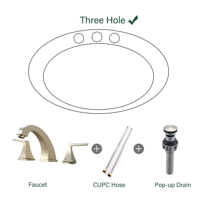 Topcraft Two Handle Bathroom Sink Faucet with Pop-Up Drainer