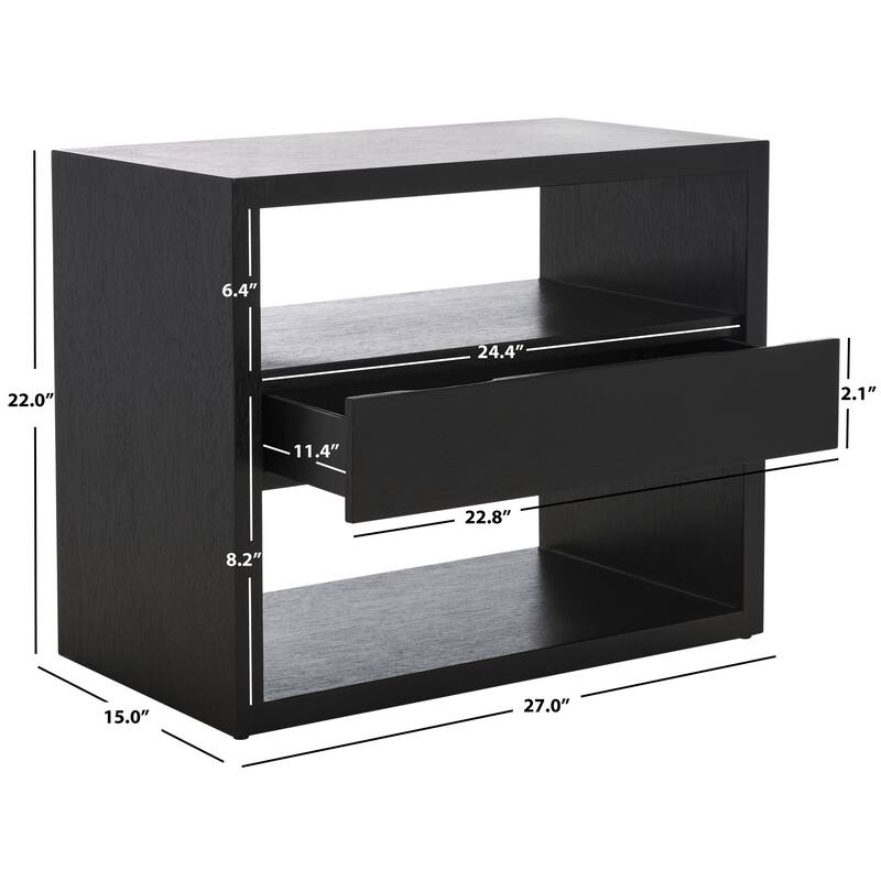 SAFAVIEH Unique 2-Shelf Single Drawer Nightstand