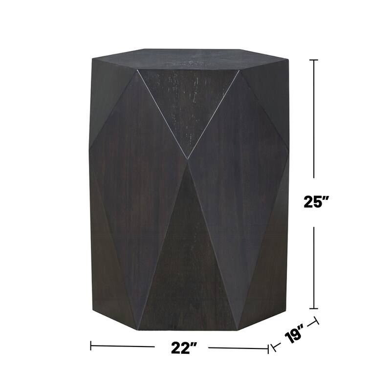 Wooden End Table with Diamond Shape