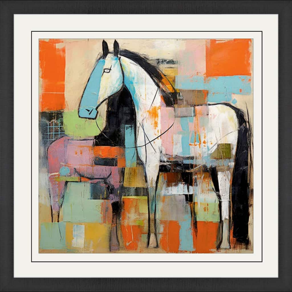 Block Horse Impression I Framed Art Giclee Under Glass