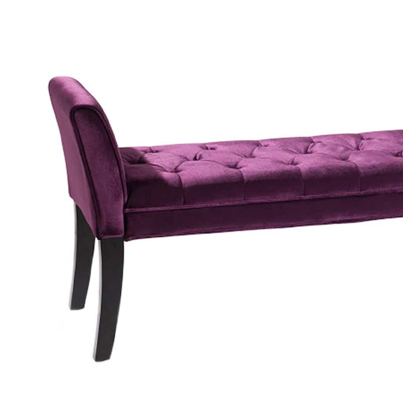 Chatham 53" Black Velvet Upholstered Bench