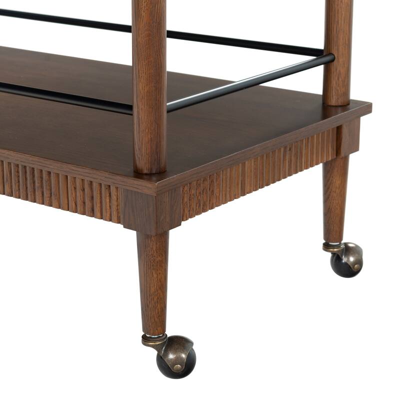 SAFAVIEH Couture Donna Brielle 2-Shelf Wood Bar cart - 38"W x 20"D x 32"H
