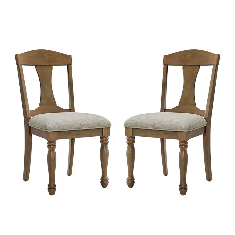 Set of 2 Mid-Century Retro Upholstered Dining Chairs with Decorative Back