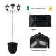 preview thumbnail 8 of 12, Glitzhome Set of 2 74"H Solar Three Head Street Light with Planter Pot Pathway Lamp