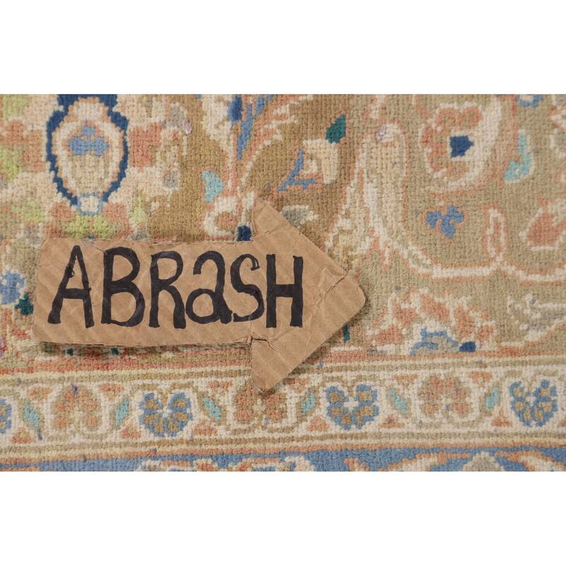 Traditional Mashad Persian Vintage Area Rug Handmade Wool Carpet - 8'1" x 11'5"