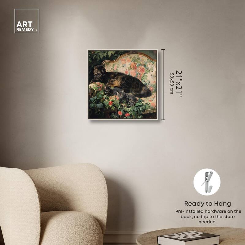 Lounging Cats II Canvas by Art Remedy