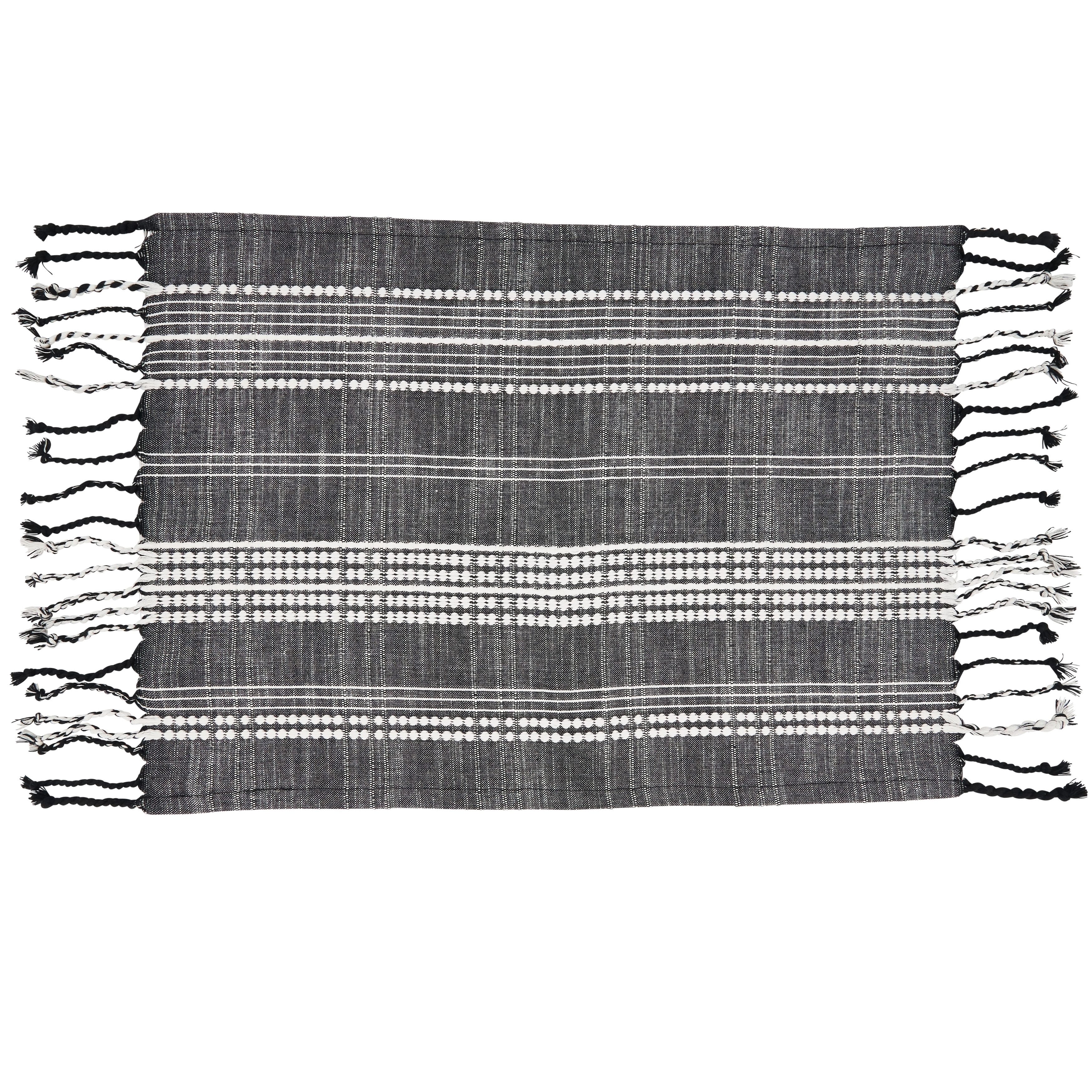 Saro Lifestyle Striped Table Mats (Set of 4) - 14"x20"