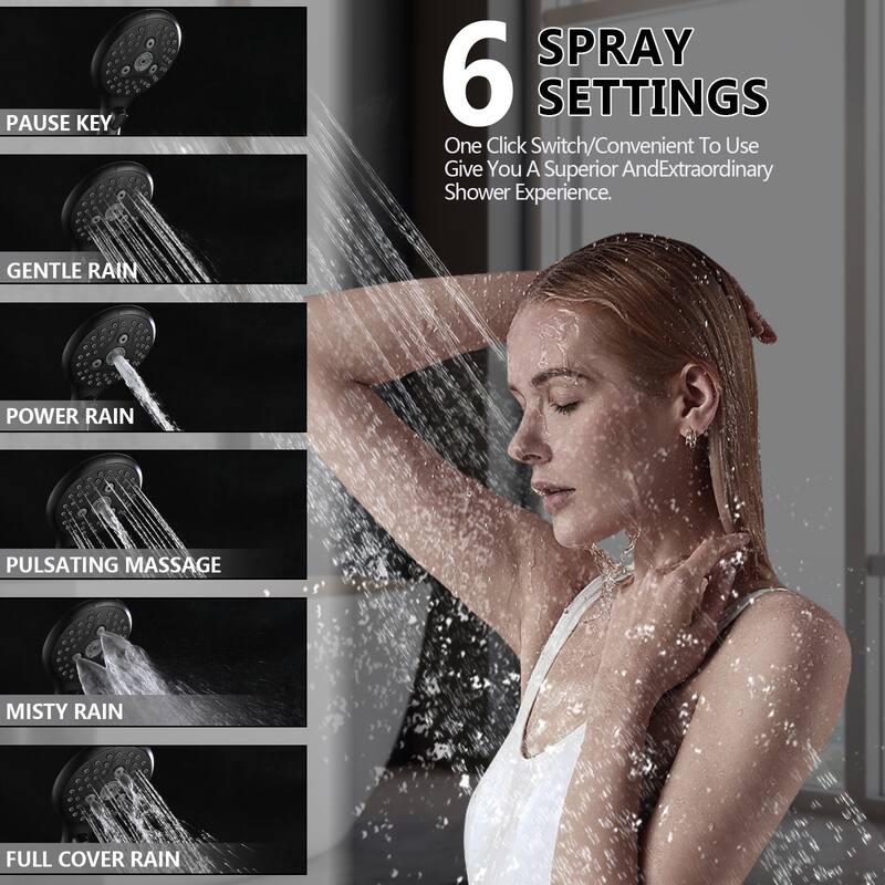 Lift-Up Diverter Tub Spout with 6 Settings Handheld Shower in Oil Rubbed Bronze (Rough-in Valve Not Included)