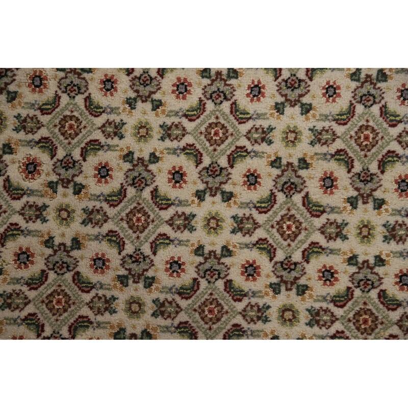 Hand Knotted Oriental 100% Wool Carpet Traditional Floral Beige & Ivories Tabriz Runner Rug - 20' 2'' X 2' 5''