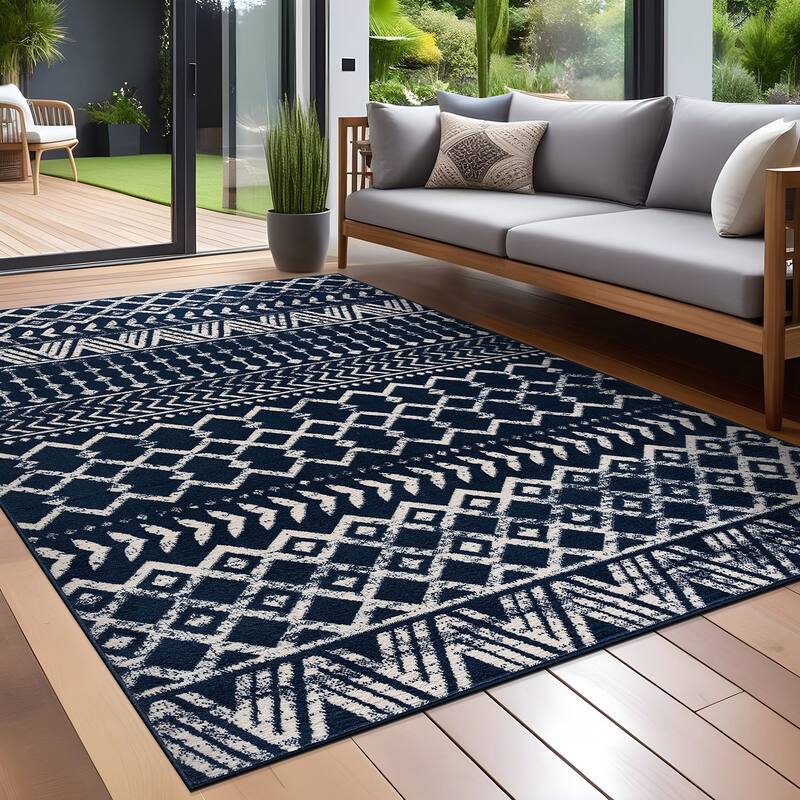 Beverly Rug Diamond Moroccan Bohemian Trellis Indoor Area Rug