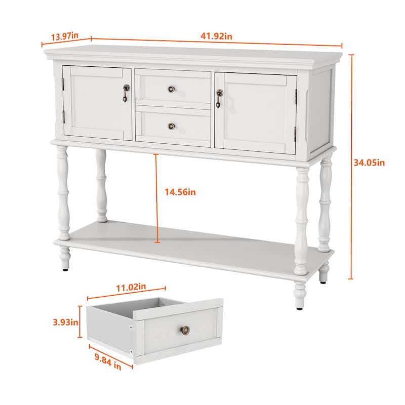 Farmhouse Wood Console Table - White