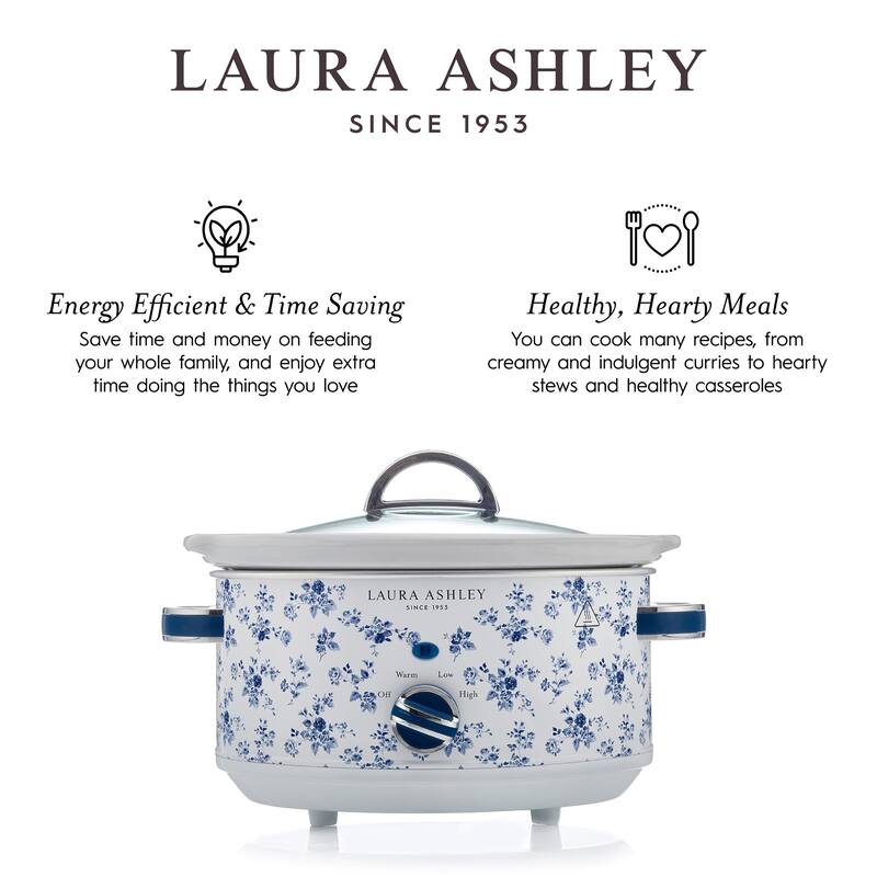 VQ Laura Ashley VQSLWC3LLACR Slow Cooker 3.5L, China Rose