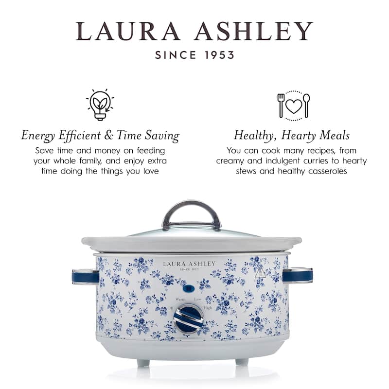 VQ Laura Ashley VQSLWC6LLACR Slow Cooker 6.5L, China Rose